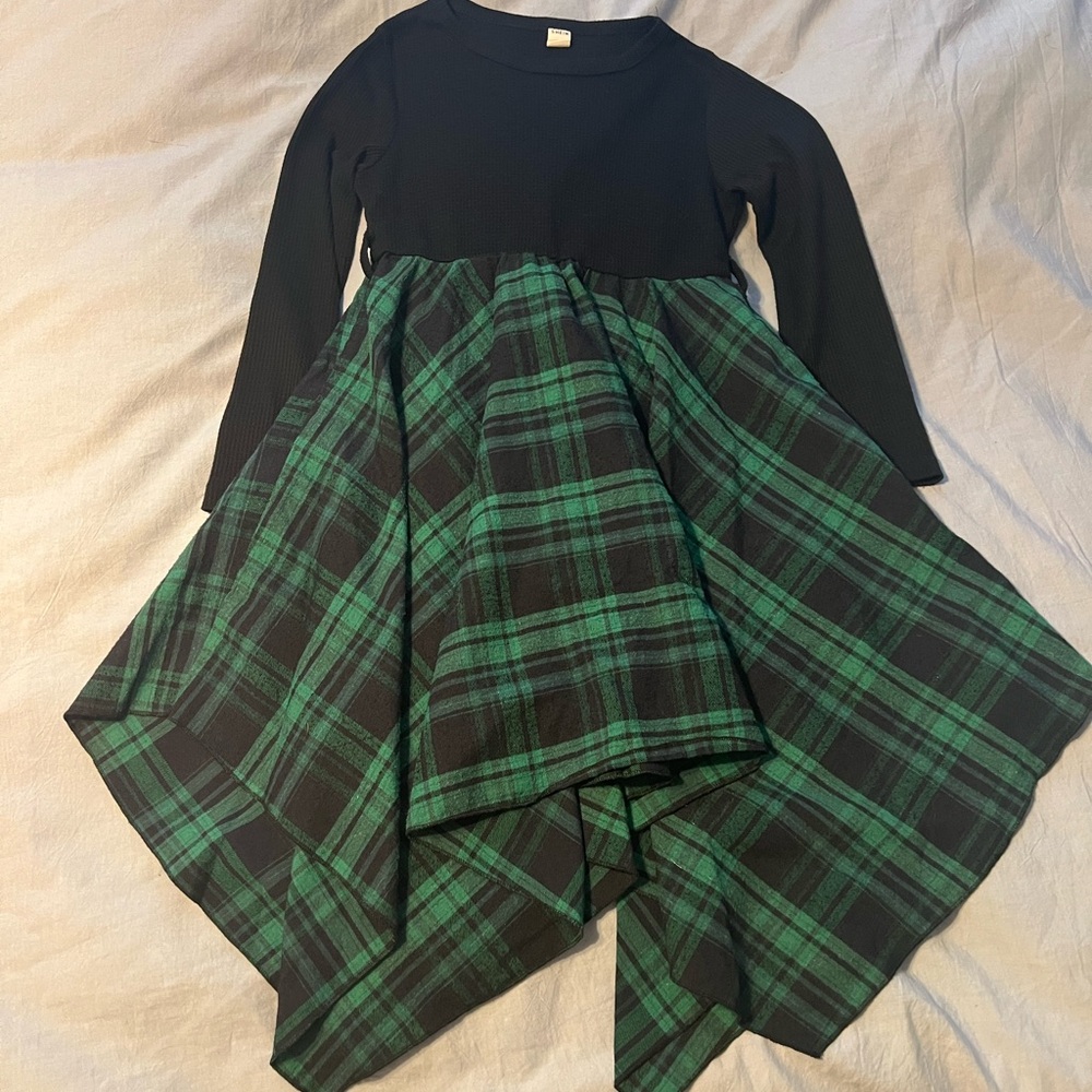 Black and Green Plaid Dress
